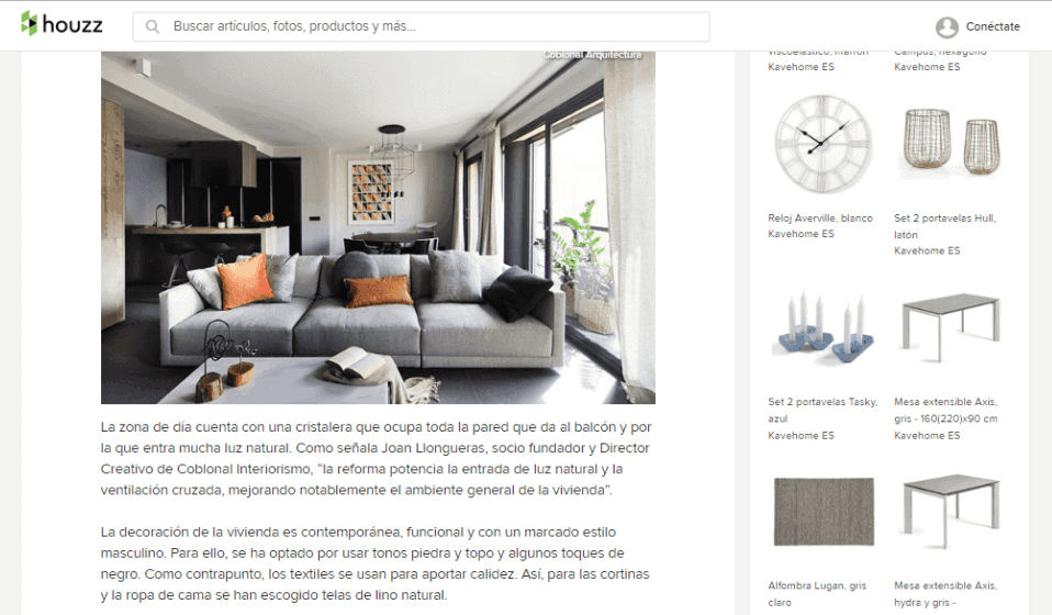 El proyecto de interiorismo de un piso en Sarriá aparece publicado en Houzz
