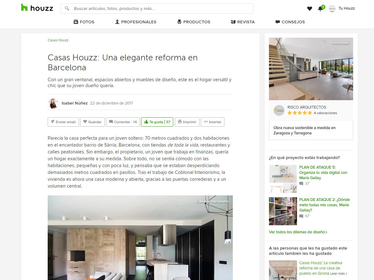 HOUZZ PUBLICA EL PROJECTE D'INTERIORISME D'UN PIS A SARRIÀ