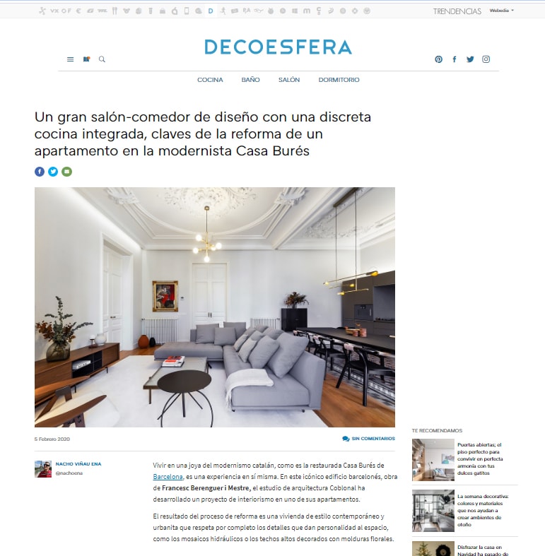 Decoesfera publishes our work at Casa Burés
