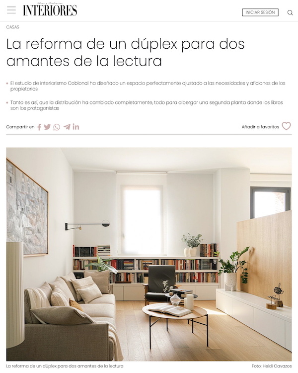 Interiores publishes our latest work in Poblenou