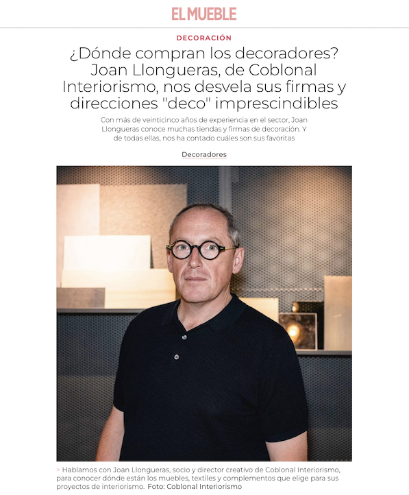 On compren els decoradors? Joan Llongueras a El Mueble